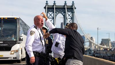 Top NYPD Cop Appears to Pepper Spray Himself During Pro-Palestine Protest