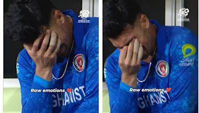 Rahmanullah Gurbaz hides his face from camera, cries after Afghanistan's historic entry into T20 World Cup semis