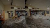 Huge wave rips through Marshall Islands restaurant as diners flee in terror