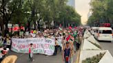 Manifestantes propalestina marchan en Paseo de la Reforma