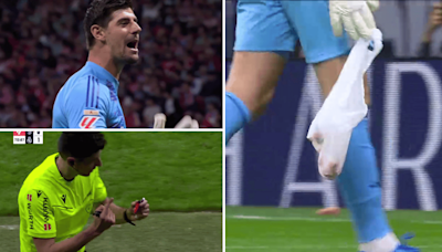 Atletico Madrid Fans Try To Hurt Real Madrid Goalkeeper Thibaut Courtois By Throwing Lighters And Bag Of Sh*t; Video