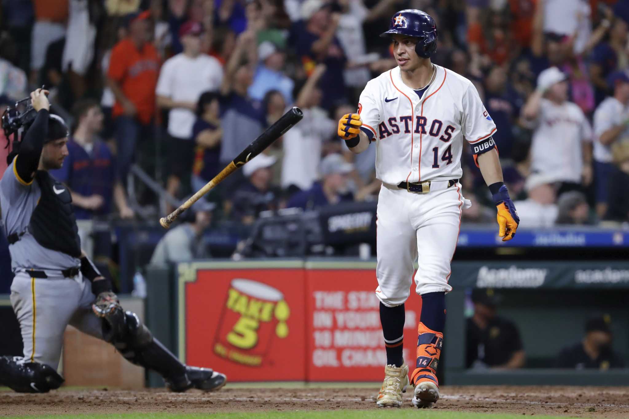 Valdez strikes out 10, Dubón hits a 2-run homer, and Astros come back for 5-4 win over Pirates