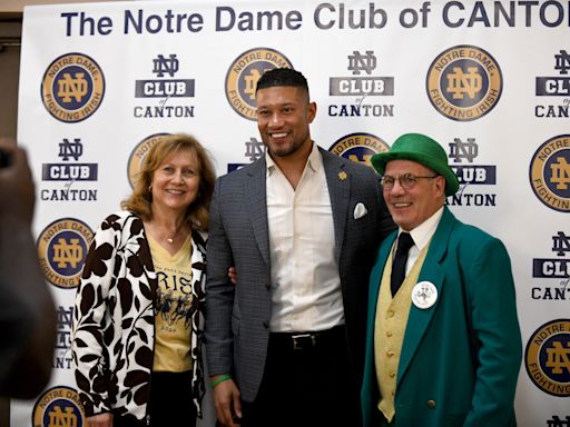 Find out what Notre Dame football coach Marcus Freeman told Massillon crowd Tuesday