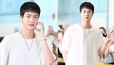 BTS: Jin spotted at Incheon airport as he jets off to be the torchbearer at Paris Olympics 2024