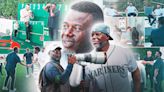 Ken Griffey Jr. surprises top MLB prospects at baseball card photoshoot