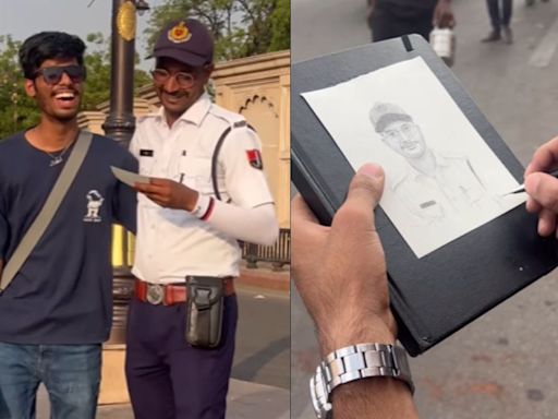 Artist Sketches Traffic Police On Roads Of Rajasthan, Gifts Him Sketch; Cop's Wholesome Reaction Will Melt ...