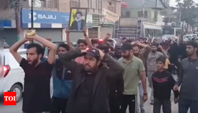 Protests erupt in Jammu & Kashmir's Budgam over killing of Hezbollah chief Hassan Nasrallah | India News - Times of India