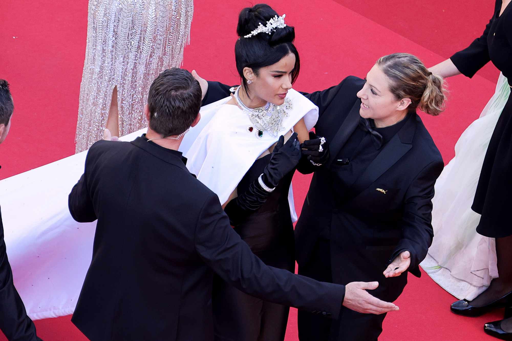 Cannes Security Guard Who Was Involved in the Kelly Rowland Incident Moves Actress Massiel Taveras Off the Carpet