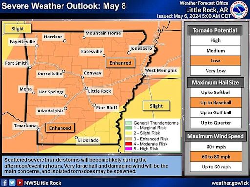 Much of state at risk for severe weather through Wednesday | Arkansas Democrat Gazette