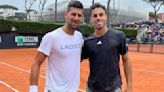 Francisco Cerúndolo y una preparación de lujo para su debut en el Masters 1000 de Roma: se mostró entrenando con Novak Djokovic por primera vez