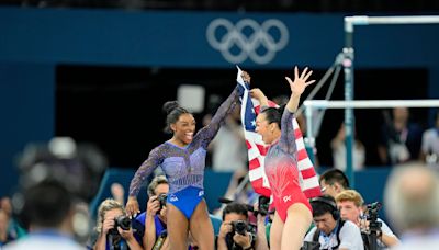 Fans loved Simone Biles and Suni Lee celebrating together after winning Olympic gold and bronze