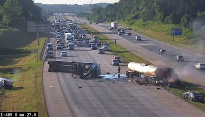 Serious crash involving multiple vehicles closes I-485 in northeast Charlotte