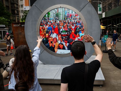 A livestream video portal connecting Dublin and New York was meant to bring the cities together — instead, it's devolved into chaos