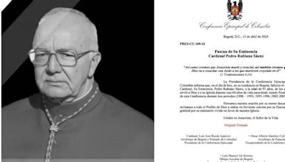 Falleció a sus 91 años el cardenal Pedro Rubiano Sáenz, expresidente de la Conferencia Episcopal de Colombia