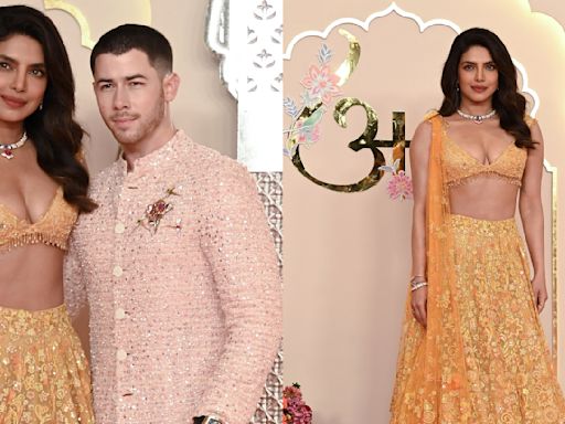 Priyanka Chopra and Nick Jonas Sparkle in Traditional Indian Attire for Anant Ambani and Radhika Merchant’s Wedding in Mumbai