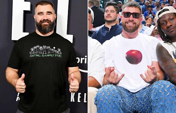 Jason Kelce Sides with Taylor Swift Fan Poking Fun at Travis Kelce’s Ripped Jeans: ‘Now That’s Funny!’