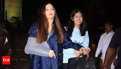 Aishwarya Rai Bachchan and daughter Aaradhya Bachchan spotted at Mumbai airport as they leave for Cannes 2024 | Hindi Movie News - Times of India