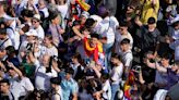 Real Madrid celebrates Spanish league title with fans after reaching Champions League final