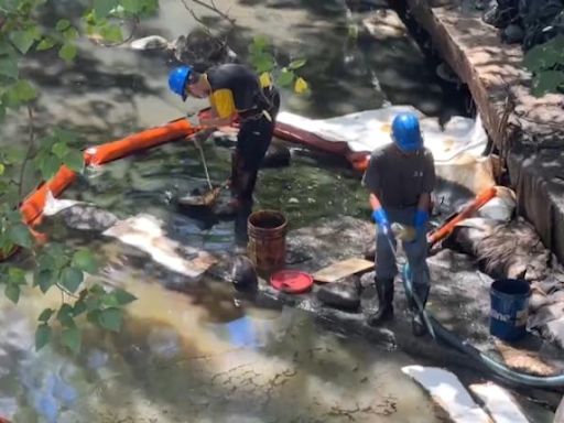 中油承包商挖破地下管線 基隆大武崙溪遭柴油污染