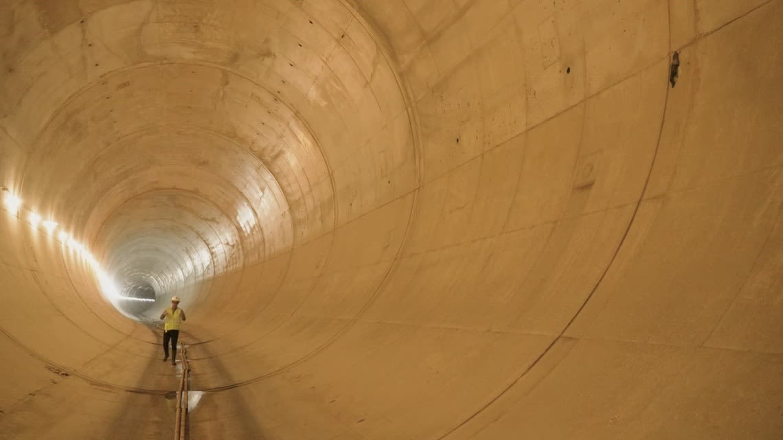 Huge tunnel 100 feet underneath Dallas aims to improve the city's drainage