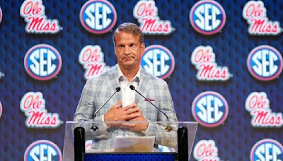 Mississippi coach Lane Kiffin had to hold it together at SEC Media Day as he spoke about late father