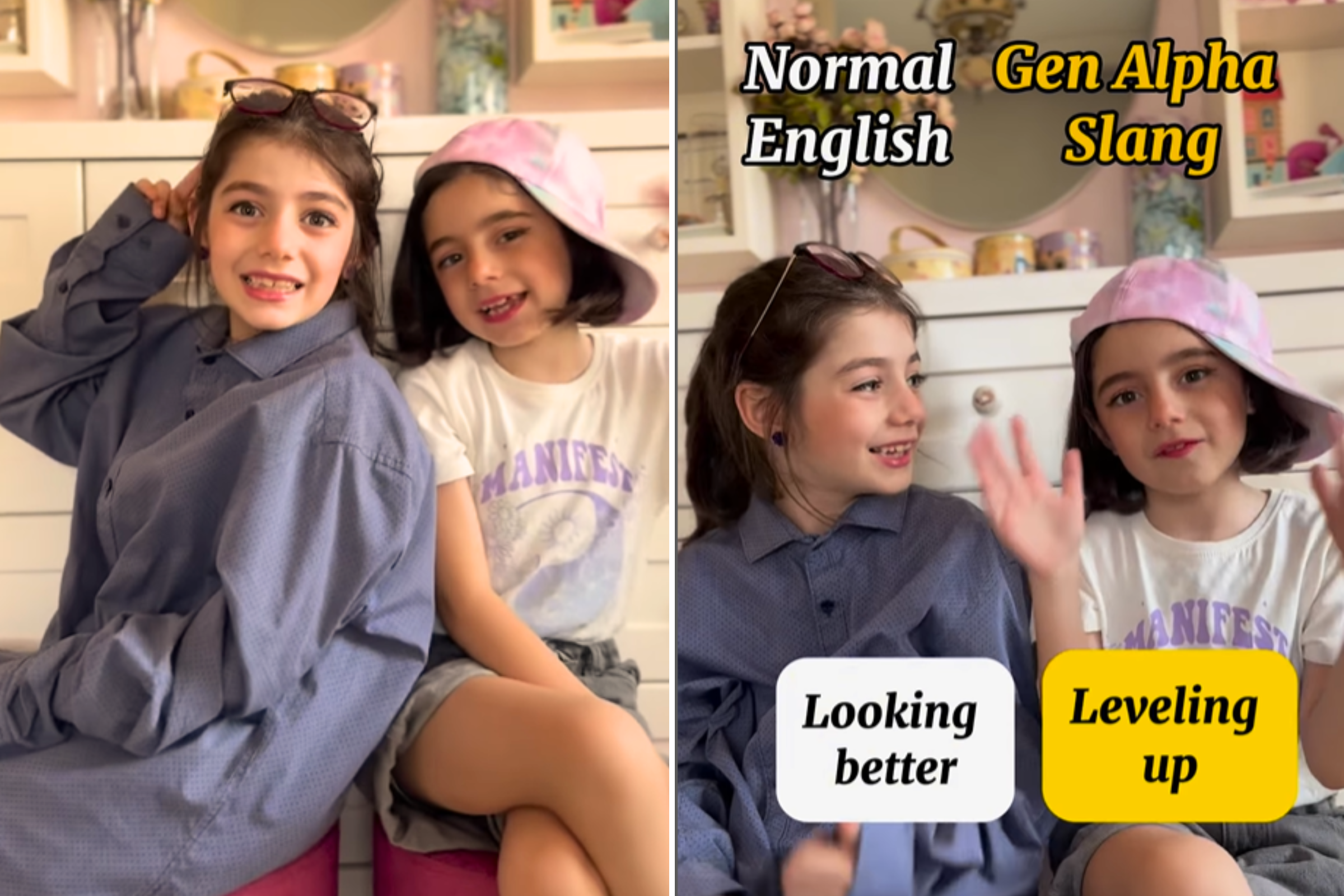 Gen Alpha sisters translate youth slang for millennials: "New language"