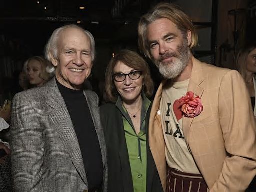 Chris Pine makes a rare sighting with his parents Robert Pine and Gwynne Gilfordat at the Los Angeles premiere of his directorial debut Poolman