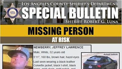 ... Seeks Public's Help Locating At-Risk Missing Person Jeffrey Lawrence Newberry, Last Seen in Diamond Bar