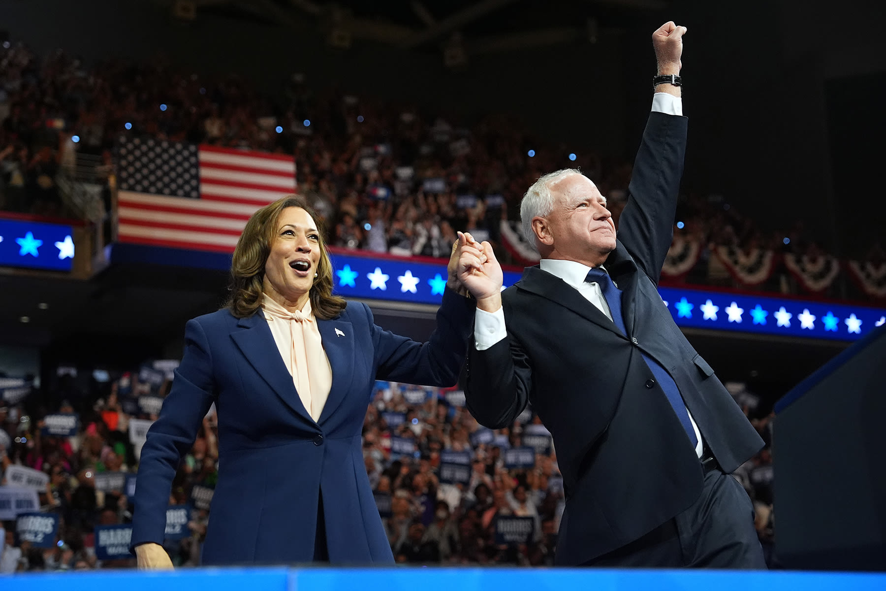 Tim Walz Tears Into GOP Ticket at Raucous Philadelphia Rally