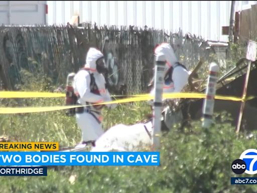 Hazmat team called out after 2 bodies, white powder found in man-made cave in Northridge