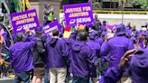 Union janitors march with demands for new contract with pay equal to cost of living