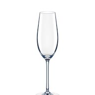 Tall and narrow with a small bowl Designed to showcase the bubbles and aroma of champagne Often used for other sparkling wines as well