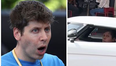 Sam Altman is seen driving a car that can cost $5 million. Everyone is thanking him for helping them pass their tests.