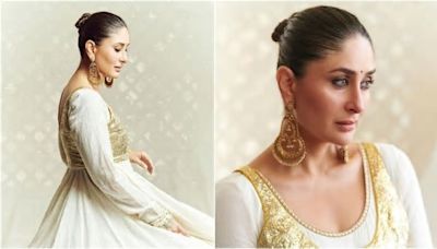 Kareena Kapoor exudes regal elegance in an ivory anarkali suit and striking eye makeup. Fans say 'Mashallah'