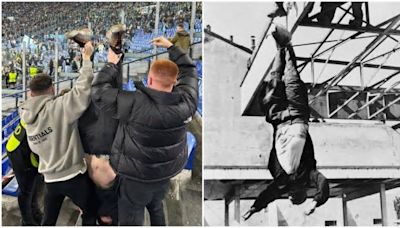 Los aficionados del Celtic se burlan de la Lazio recreando la muerte de Mussolini: "Seguid a vuestro líder"