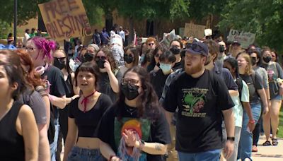 Students protest at University of North Texas without incident