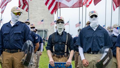 Videos: White supremacist Patriot Front group marches through city