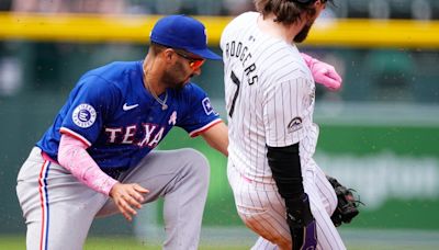 Blach’s solid outing, Tovar’s homer lift Rockies past Rangers 3-1 to complete series sweep