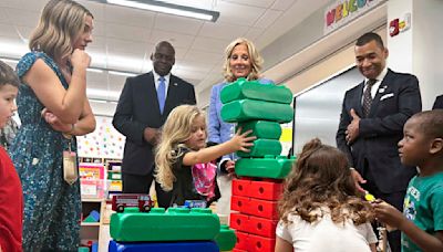 Jill Biden and Lloyd Austin visit an Alabama base to tout expanded military benefits