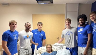 Trent Noah, Kentucky Wildcats visit former teammate in hospital