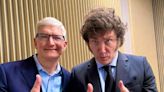 Javier Milei se reunió con Tim Cook, CEO de Apple, para cerrar una visita histórica al Silicon Valley