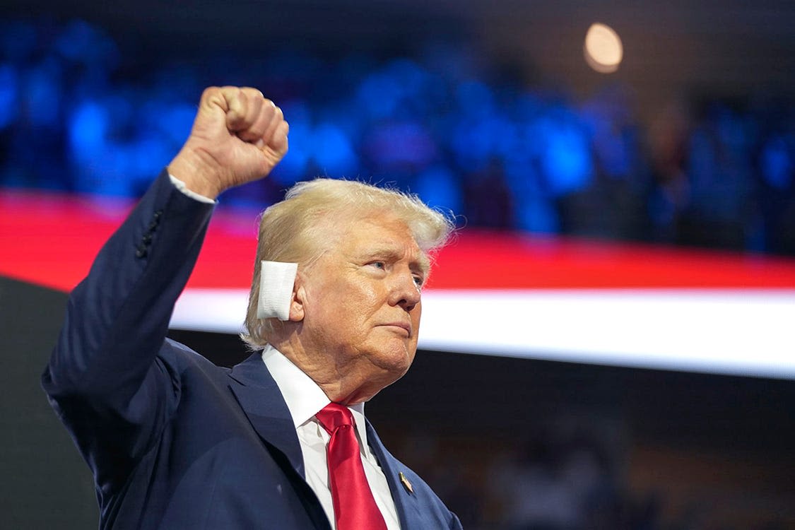 Watch: Trump makes entrance at RNC with bandaged ear after assassination attempt