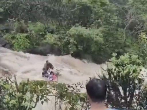 Horror visuals show family of five drown at Lonavala waterfall, children missing