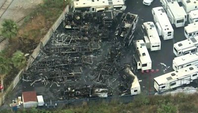 More than a dozen RVs burn in fire at popular Southern California dealership