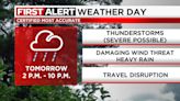 19 First Alert Day: Tomorrow afternoon and evening for the risk of severe storms