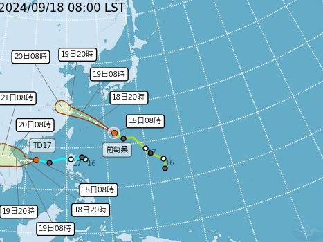 葡萄桑颱風接近中！不排除發海警 這日起「連4天全台有雨」下到發紅