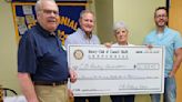 Council Bluﬀs Rotary Clubs present check to Council Bluﬀs Pantry Association