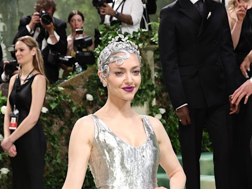 Amanda Seyfried Matches Her Silver Hair to Her Diamond Crown at the Met Gala