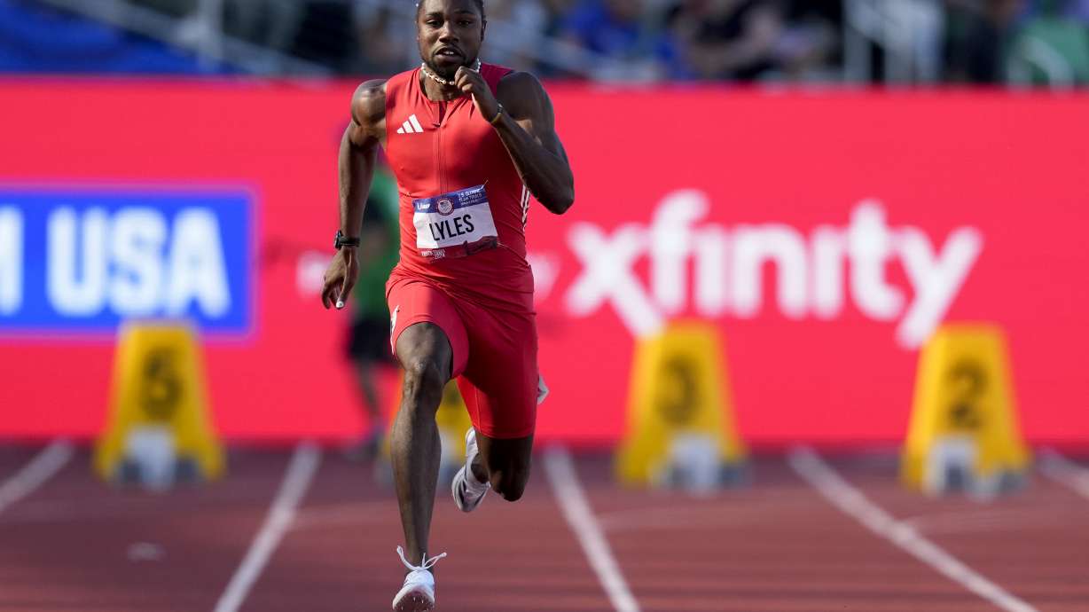 Noah Lyles shows his flash and speeds through finals to earn a spot at the Olympics in 100 meters