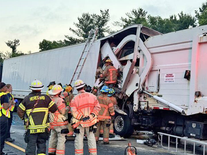 Maryland accident embeds trash truck into tractor-trailer - TheTrucker.com